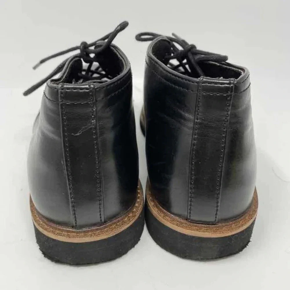 Deer Stags Boys Size 6M Black Ballard Chukka Boots Faux‎ Leather Lace Up